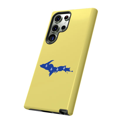 Michigan Upper Peninsula Tough Phone Case (Yellow Cherry Color w/ UP Quebec Flag Outline) | Samsung & Pixel Android