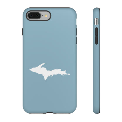 Michigan Upper Peninsula Tough Phone Case (Opal Blue w/ UP Outline) | Apple iPhone