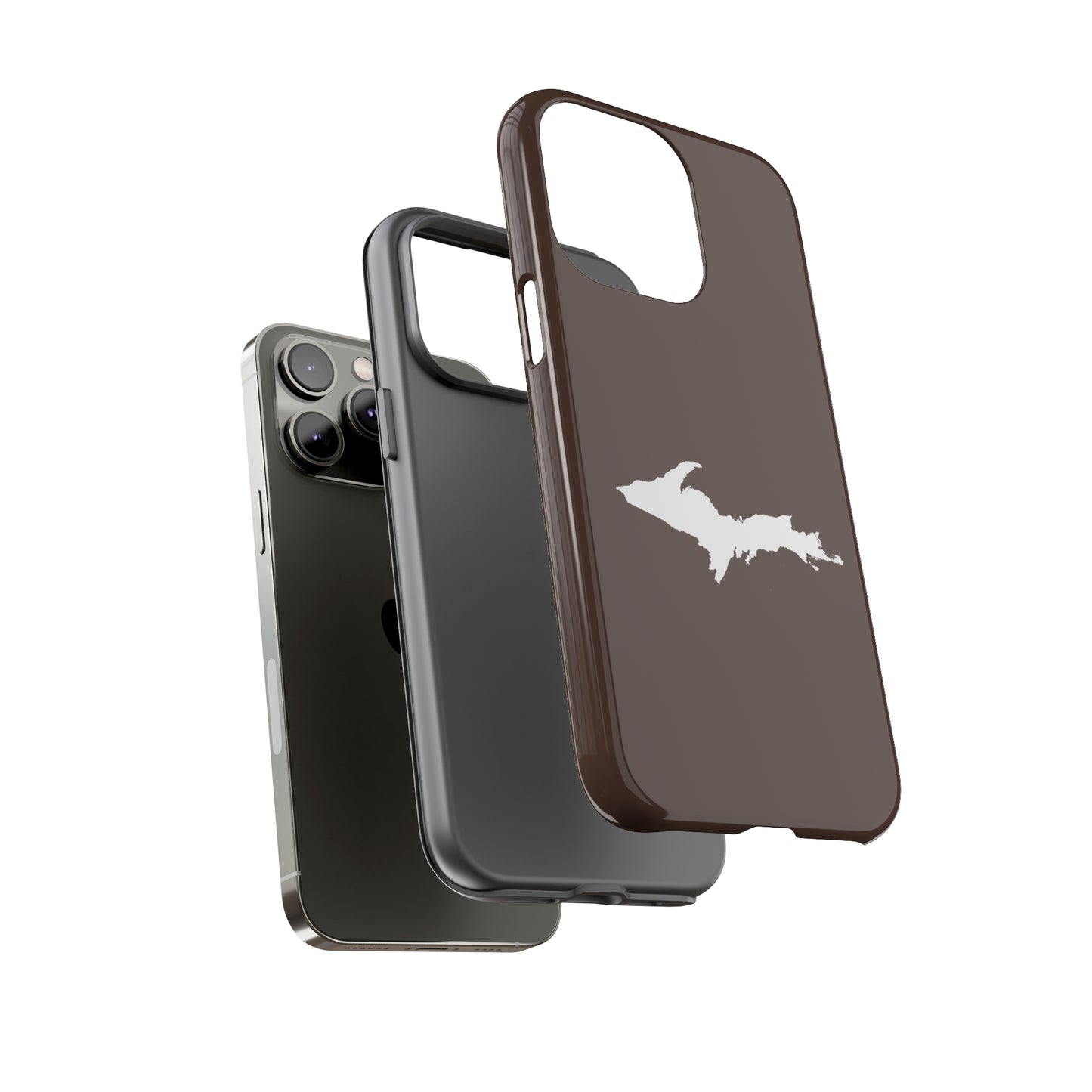 Michigan Upper Peninsula Tough Phone Case (Hickory Color w/ UP Outline) | Apple iPhone