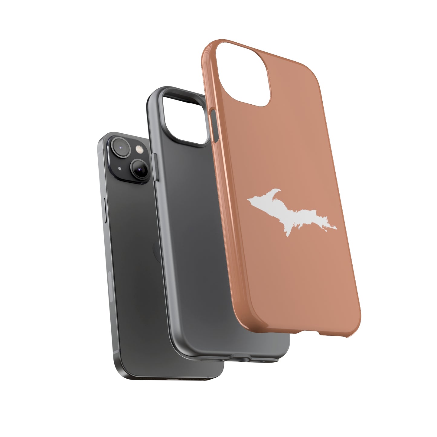 Michigan Upper Peninsula Tough Phone Case (Copper Color w/ UP Outline) | Apple iPhone