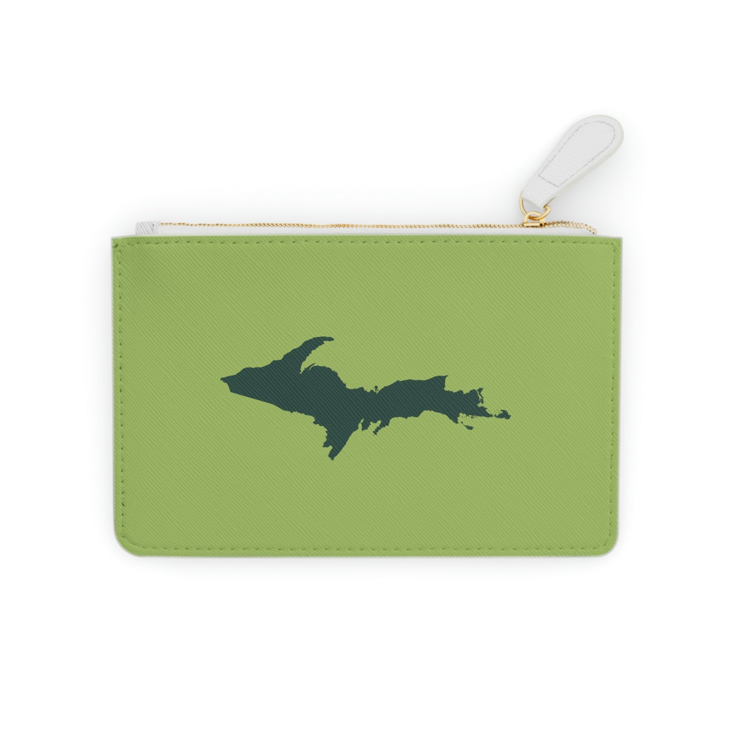 Michigan Upper Peninsula Mini Clutch Bag (Gooseberry Green w/ Green UP Outline)