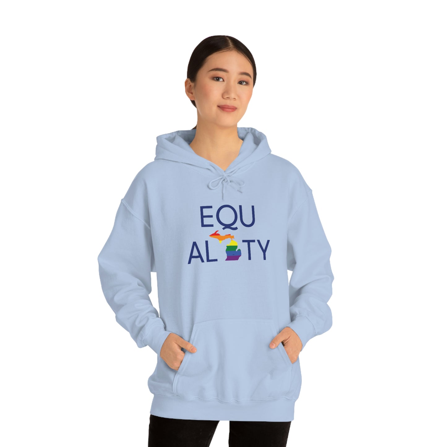 Michigan 'Equality' Hoodie (w/ LGBTQ Pride Colors) | Unisex Standard