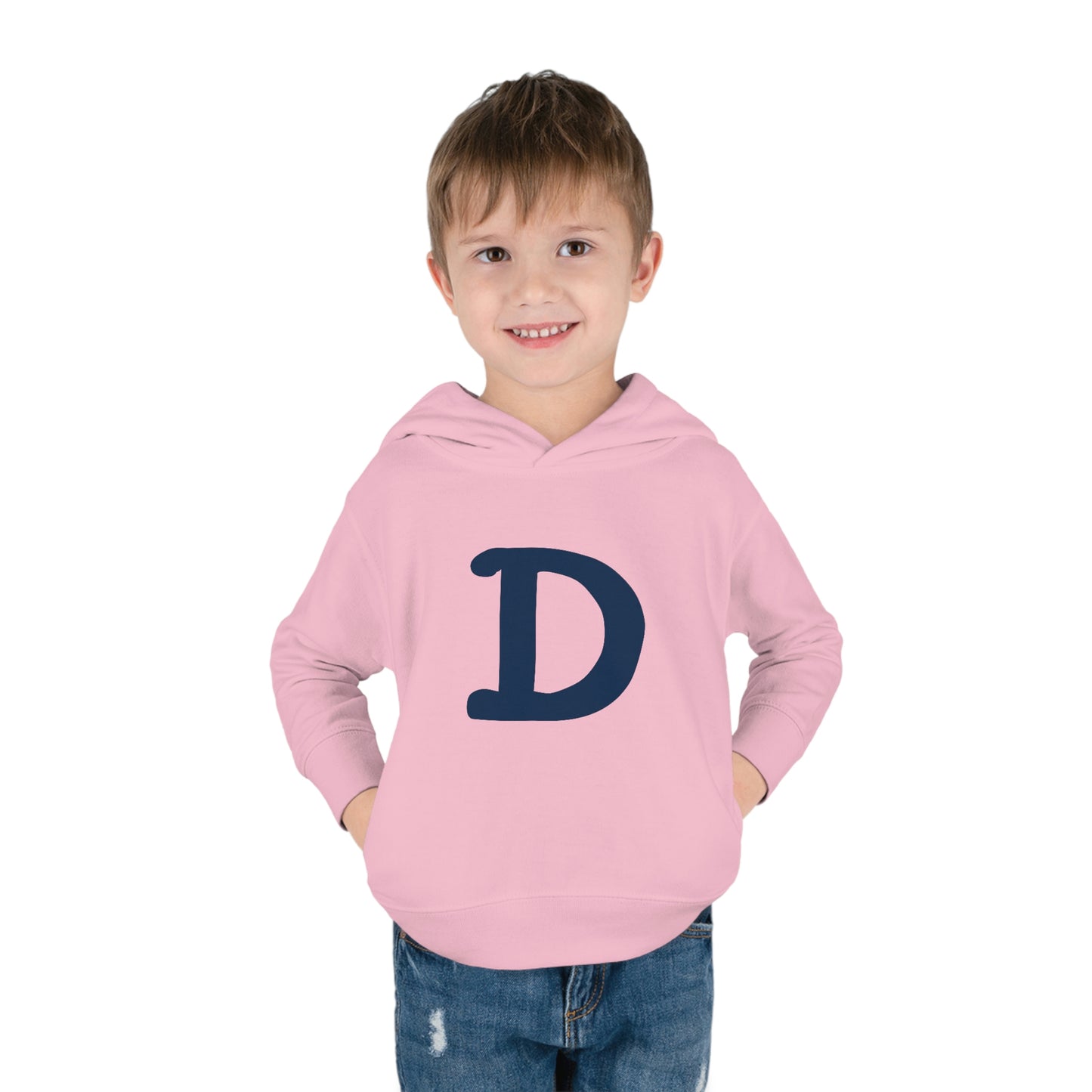 Detroit 'Old French D' Hoodie (White/Navy Full Body Outline) | Unisex Toddler