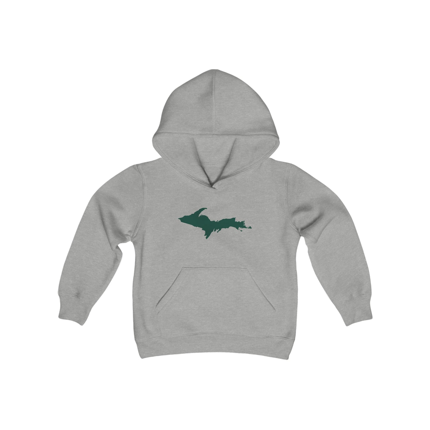 Michigan Upper Peninsula Hoodie (w/ Green UP Outline)| Unisex Youth