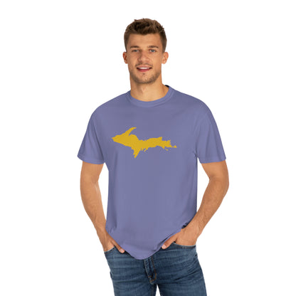 Michigan Upper Peninsula T-Shirt (w/ Gold UP Outline) | Unisex Garment-Dyed