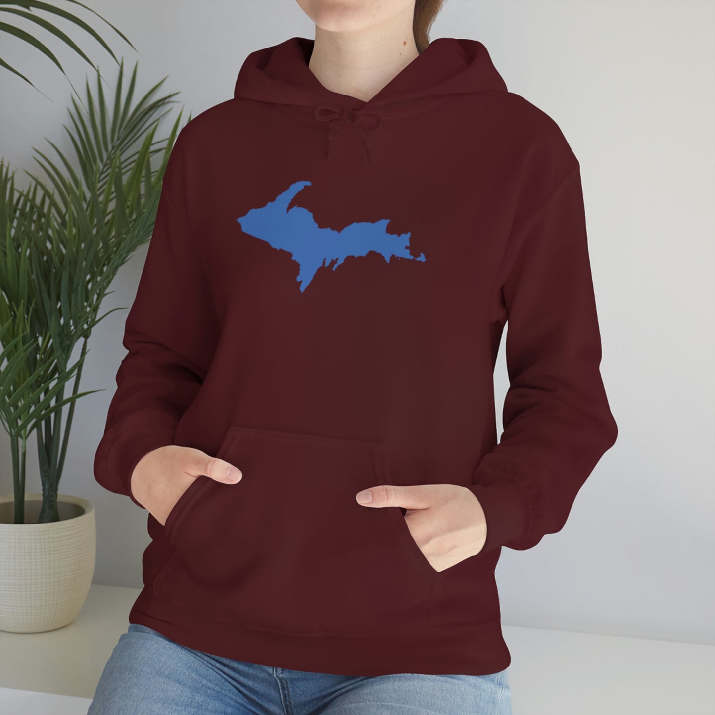 Michigan Upper Peninsula Hoodie (w/ Blue U.P. Outline) | Unisex Standard