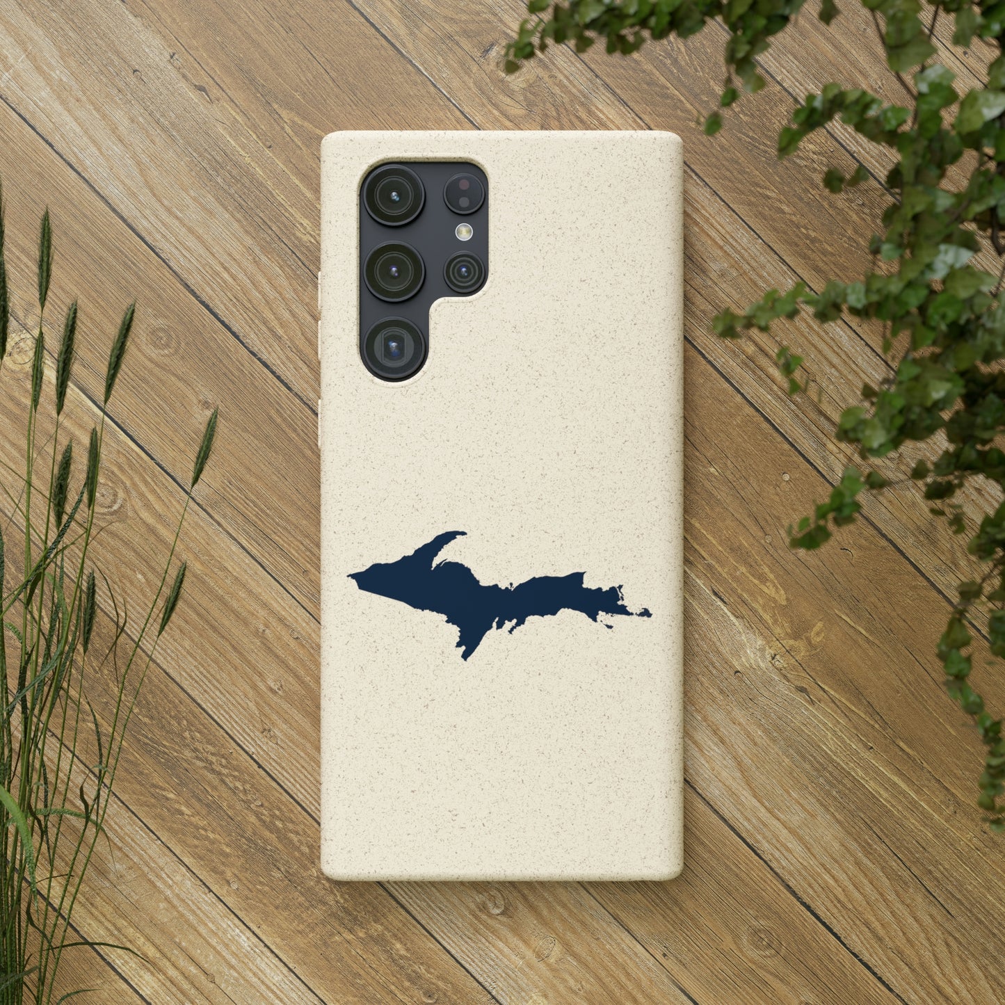 Michigan Upper Peninsula Biodegradable Phone Cases (w/ Navy UP Outline) | Samsung Android