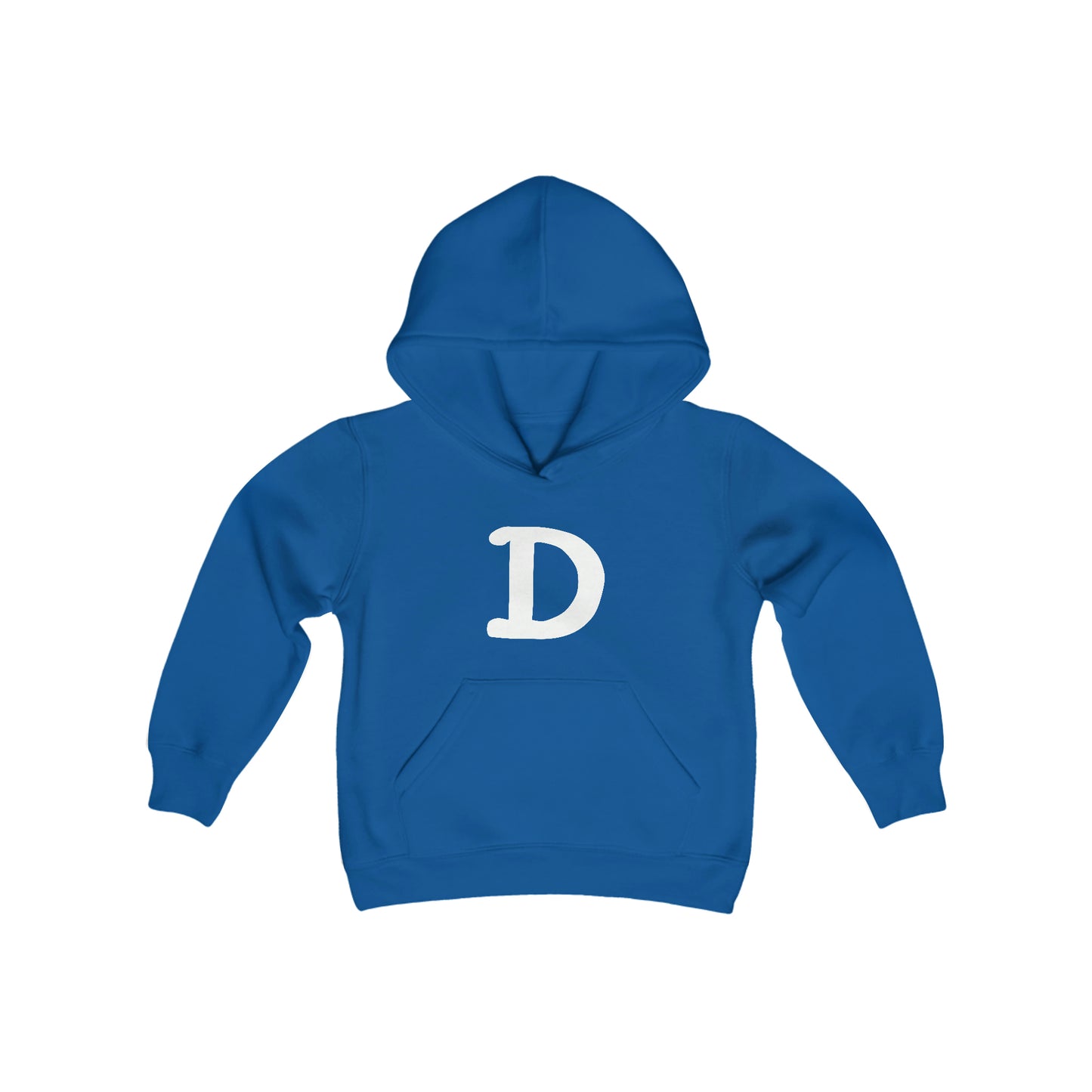 Detroit 'Old French D' Hoodie (White/Navy Full Body Outline) | Unisex Youth