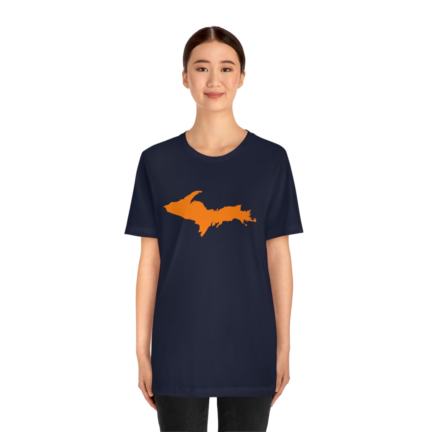 Michigan Upper Peninsula T-Shirt (w/ Orange UP Outline) | Unisex Standard Fit