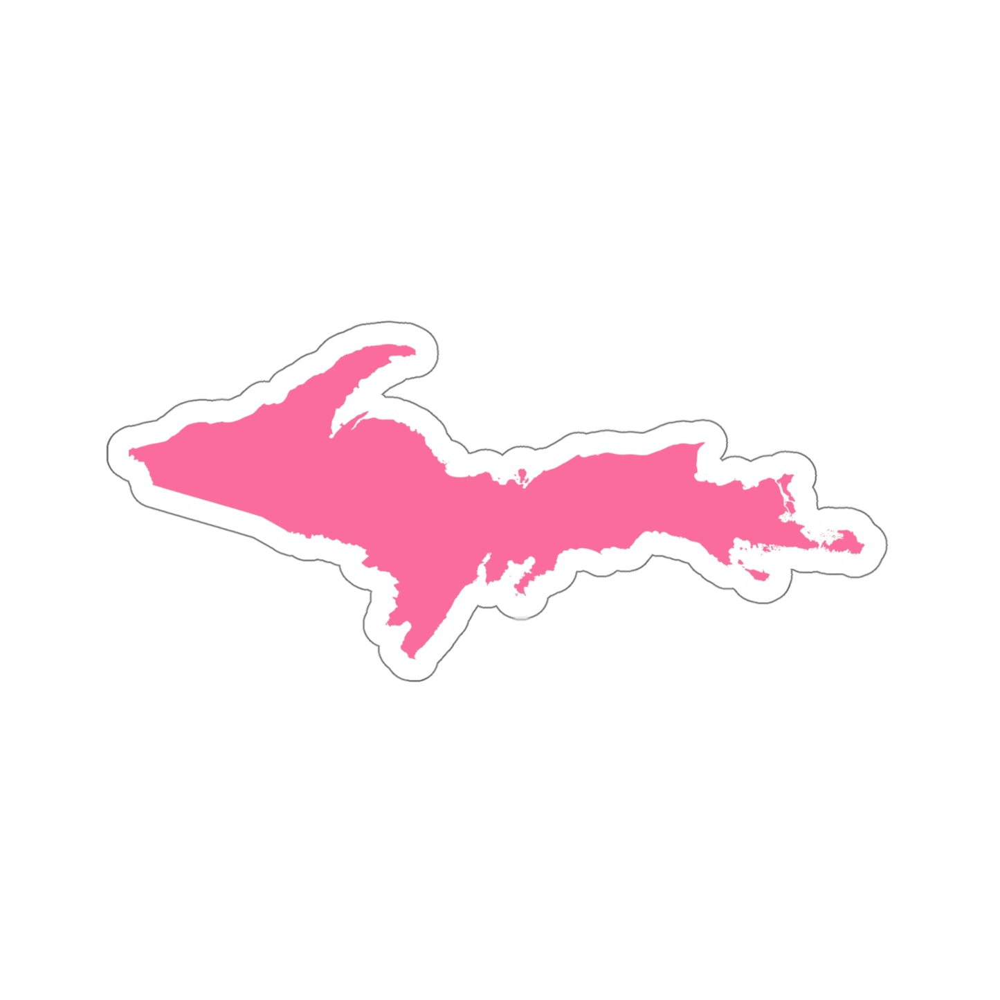 Michigan Upper Peninsula Kiss-Cut Sticker (w/ Pink UP Outline)