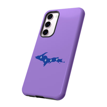 Michigan Upper Peninsula Tough Phone Case (Lavender w/ UP Quebec Flag Outline) | Samsung & Pixel Android