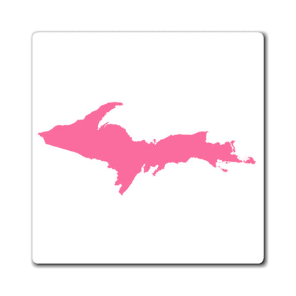 Michigan Upper Peninsula Square Magnet (w/ Pink UP Outline)
