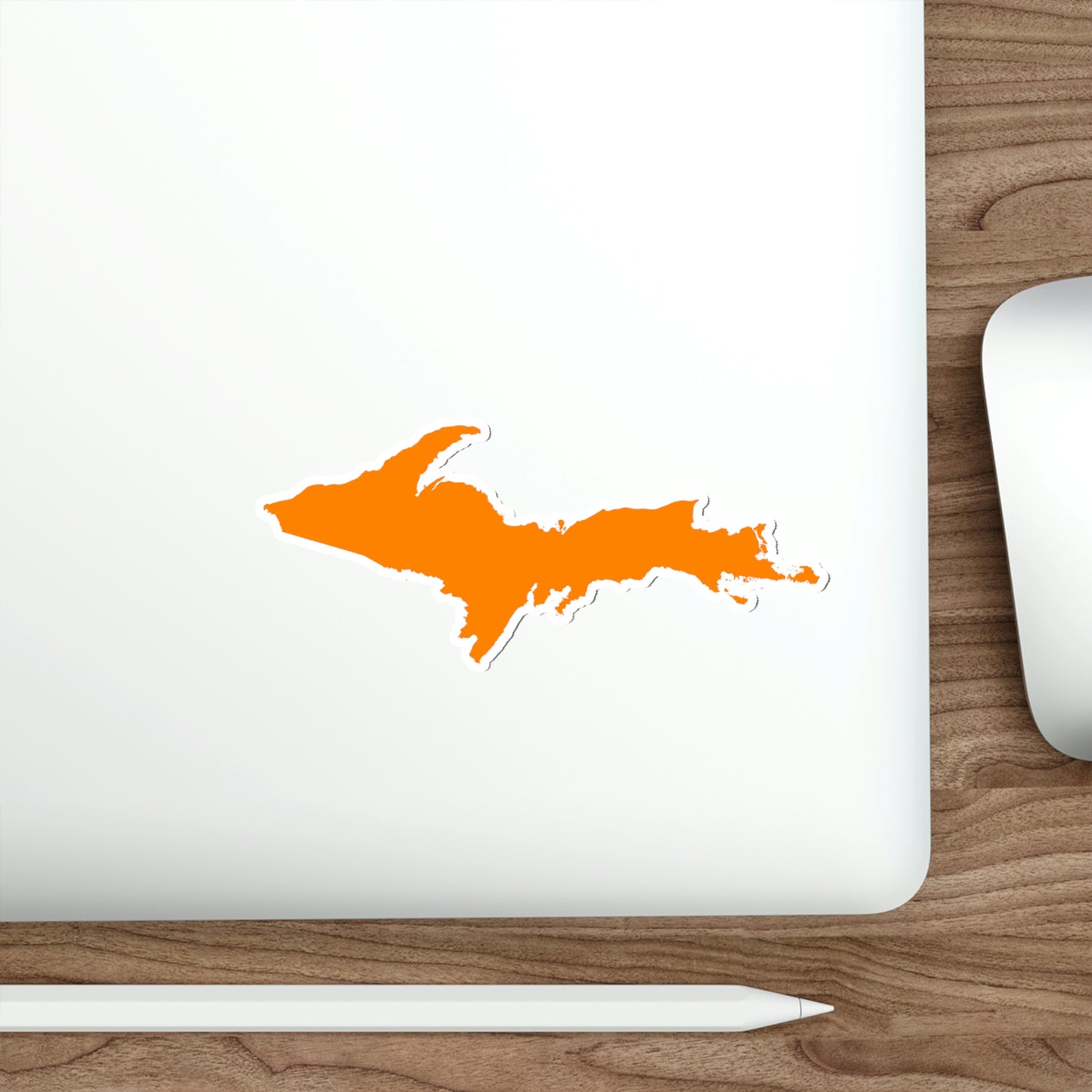 Michigan Upper Peninsula Die Cut Stickers (w/ Orange UP Outline) | Indoor/Outdoor