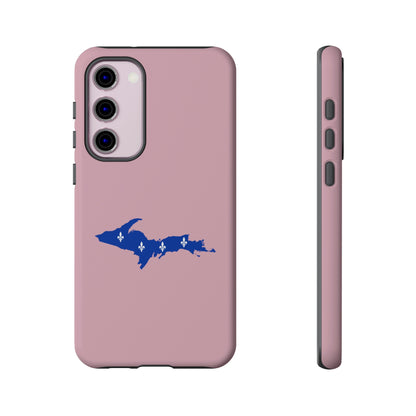 Michigan Upper Peninsula Tough Phone Case (Pink w/ UP Quebec Flag Outline) | Samsung & Pixel Android