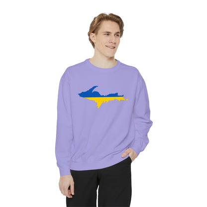 Michigan Upper Peninsula Sweatshirt (w/ UP Ukraine Outline) | Unisex Garment Dyed