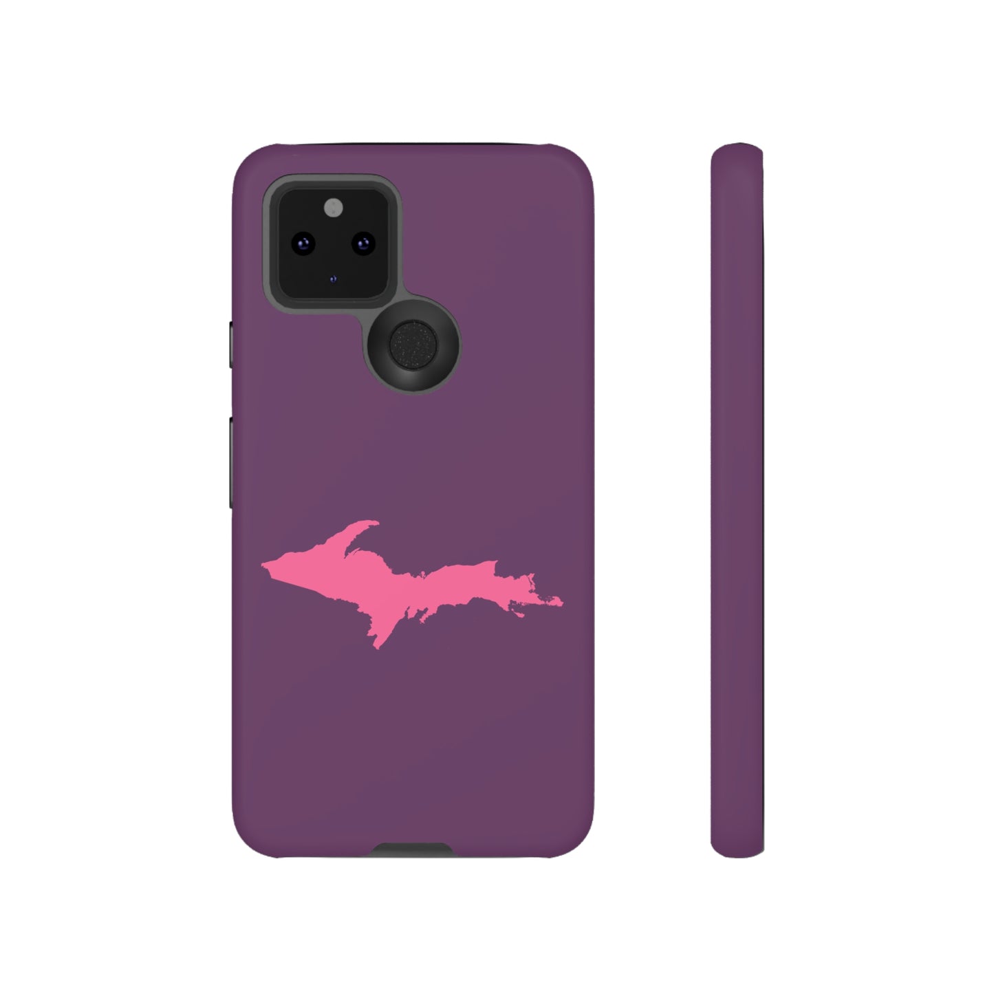 Michigan Upper Peninsula Tough Phone Case (Plum w/ Pink UP Outline) | Samsung & Pixel Android