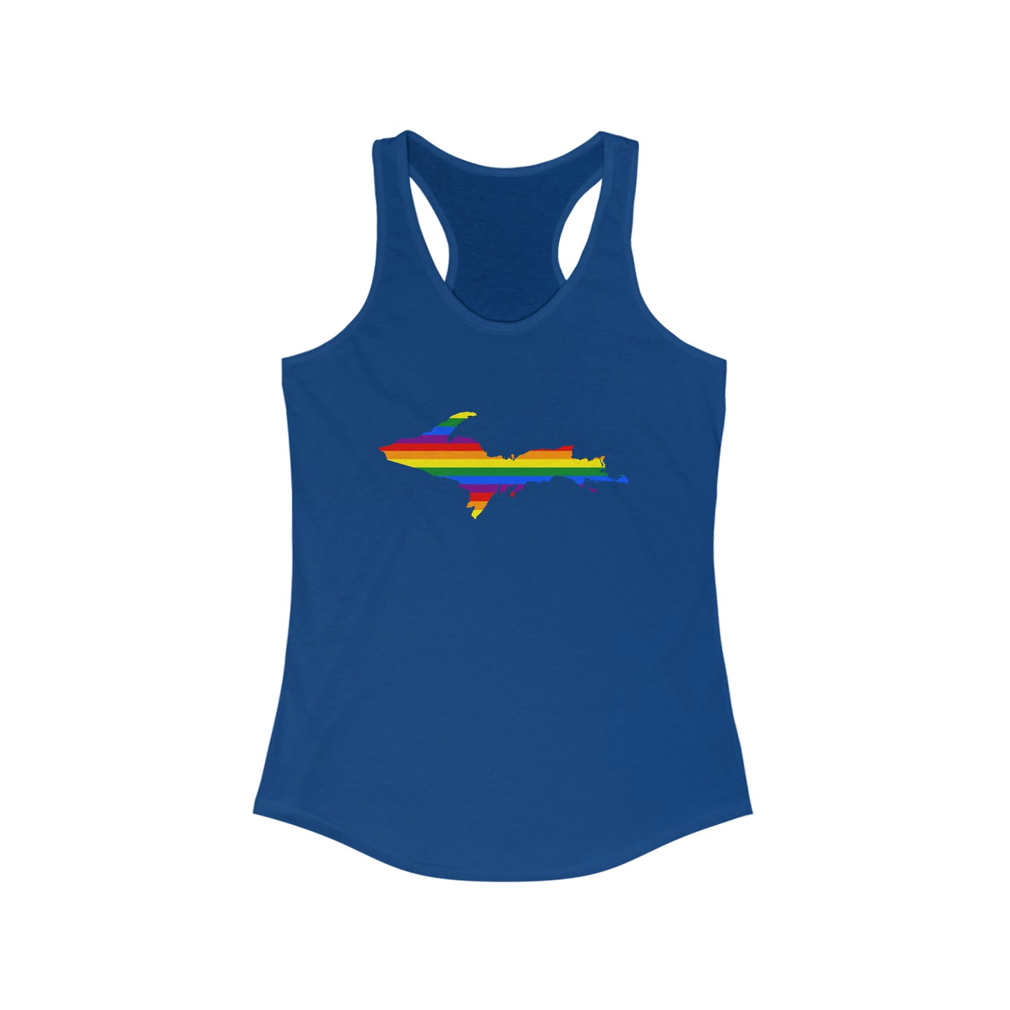 Michigan Upper Peninsula Tank Top (w/ UP Pride Flag Outline) | Women's Racerback