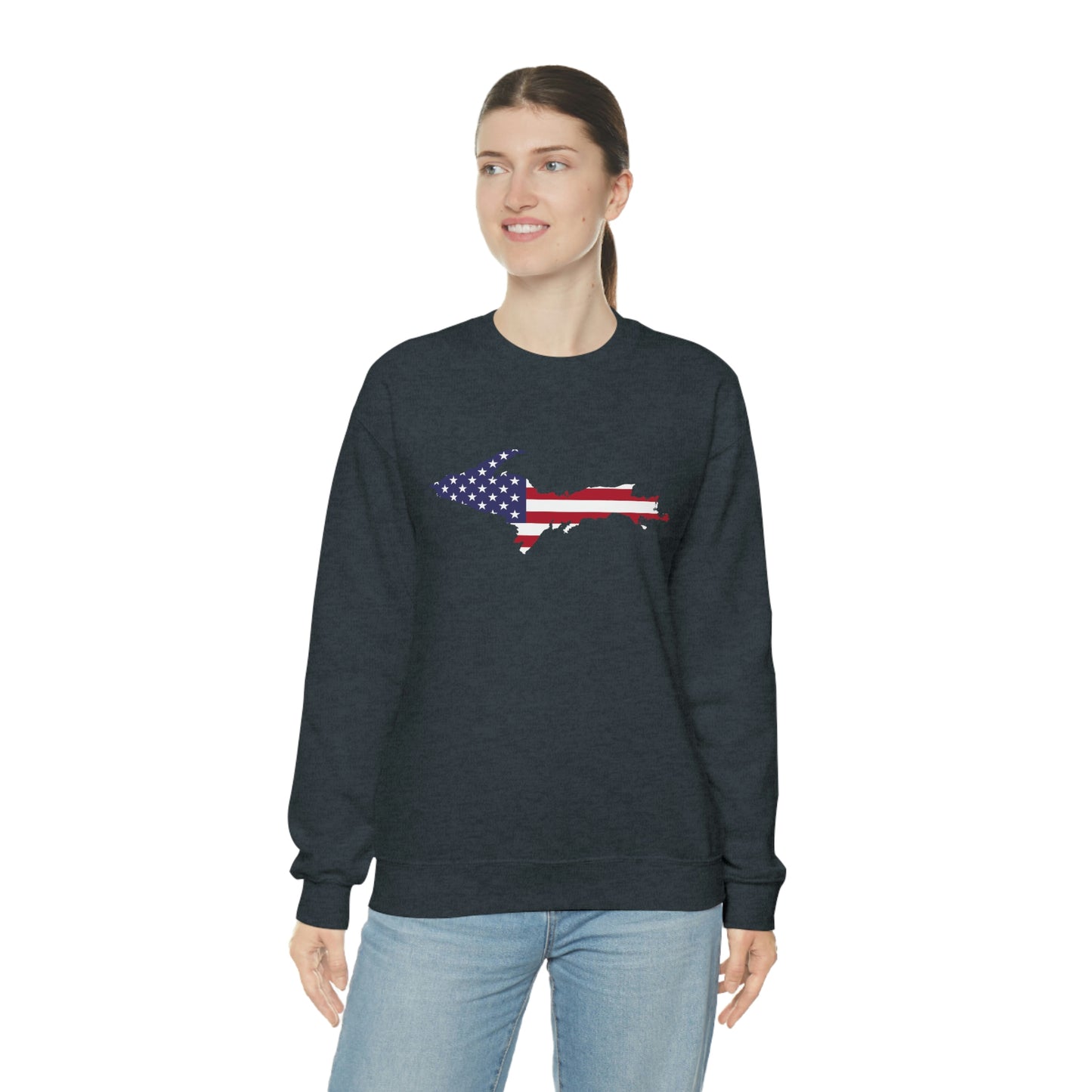 Michigan Upper Peninsula Sweatshirt (w/ UP USA Flag Outline) | Unisex Standard