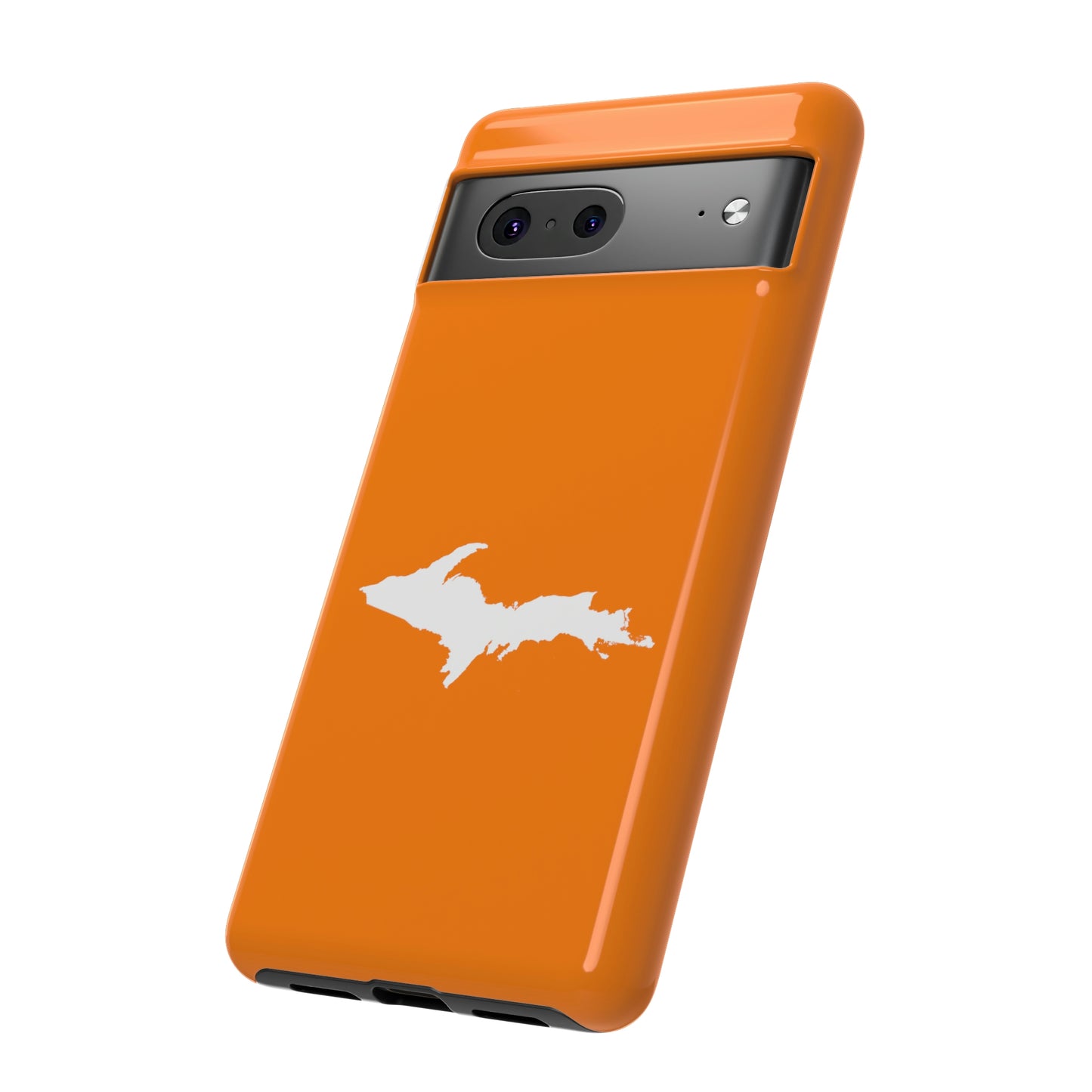 Michigan Upper Peninsula Tough Phone Case (Orange w/ UP Outline) | Samsung & Pixel Android