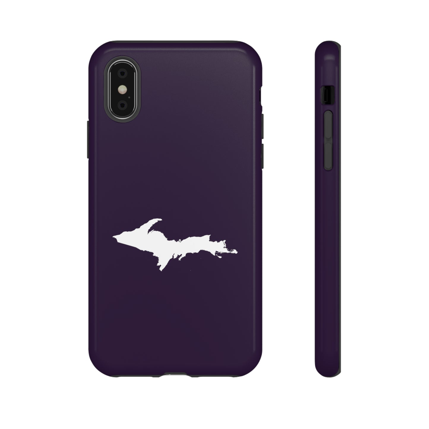 Michigan Upper Peninsula Tough Phone Case (Blackcurrant w/ UP Outline) | Apple iPhone