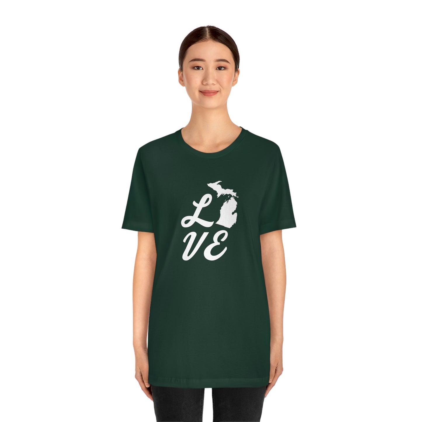 Michigan 'Love' T-Shirt (Retro Script Font) | Unisex Standard Fit