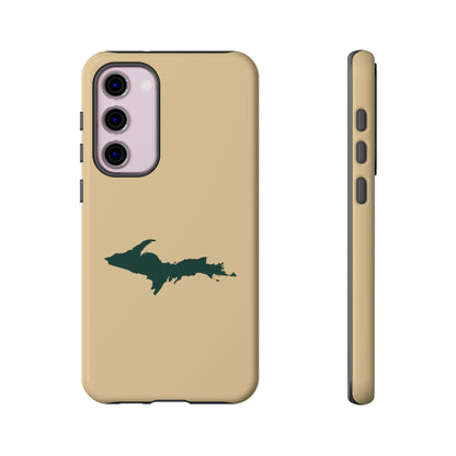 Michigan Upper Peninsula Tough Phone Case (Maple Color w/ Green UP Outline) | Samsung & Pixel Android