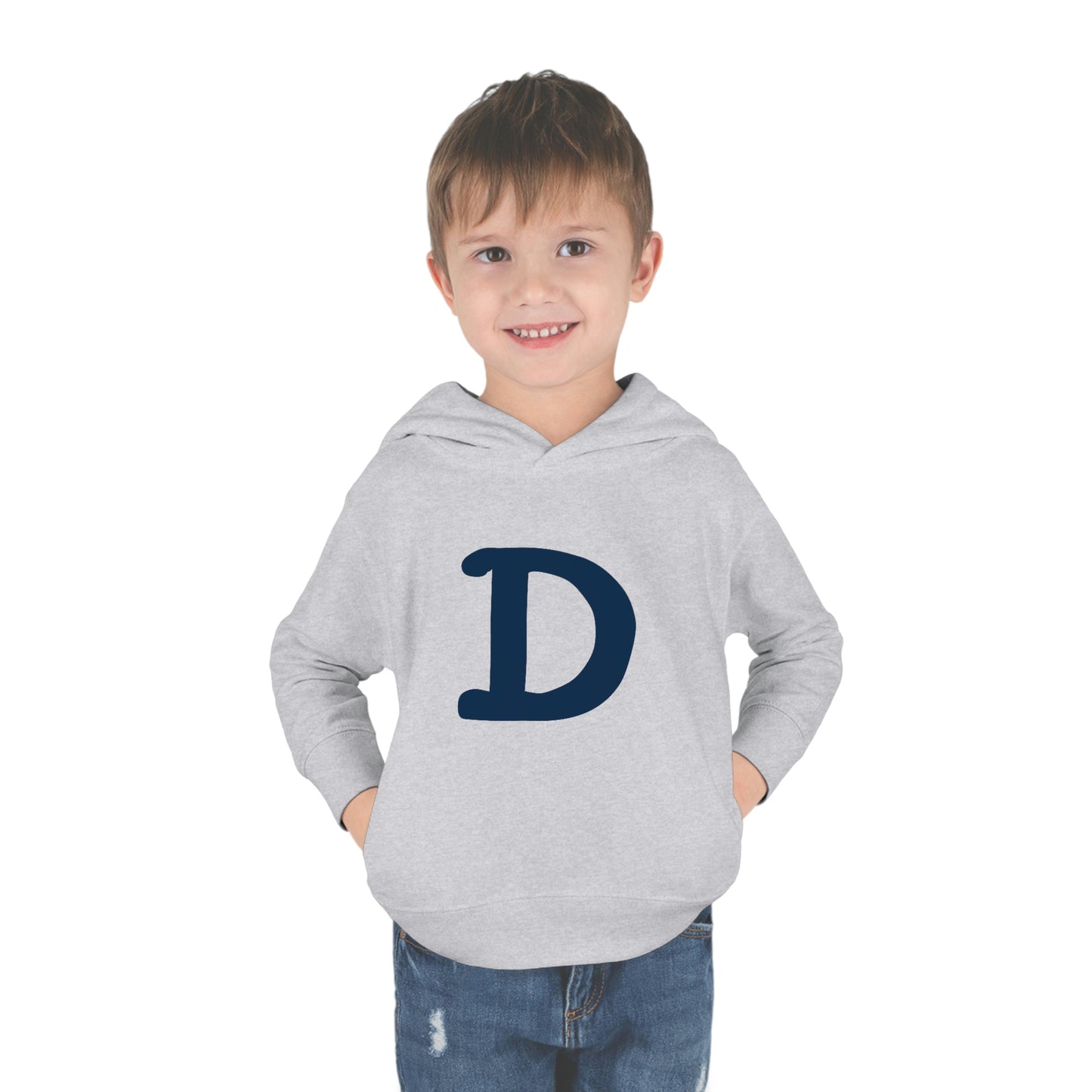 Detroit 'Old French D' Hoodie (White/Navy Full Body Outline) | Unisex Toddler