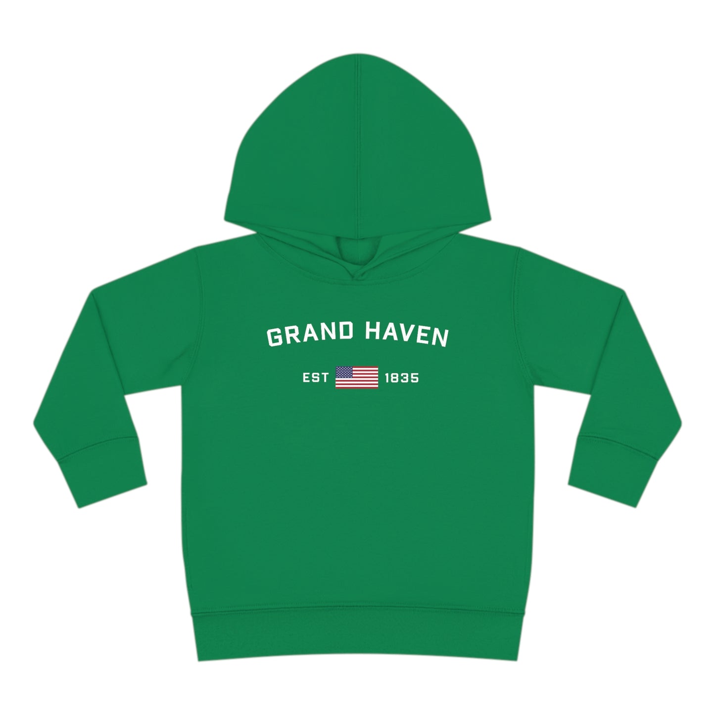 'Grand Haven EST 1835' Hoodie (w/USA Flag Outline) | Unisex Toddler