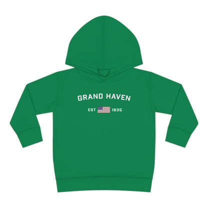 'Grand Haven EST 1835' Hoodie (w/USA Flag Outline) | Unisex Toddler