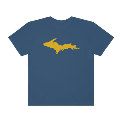 Michigan Upper Peninsula T-Shirt (w/ Gold UP Outline) | Unisex Garment-Dyed