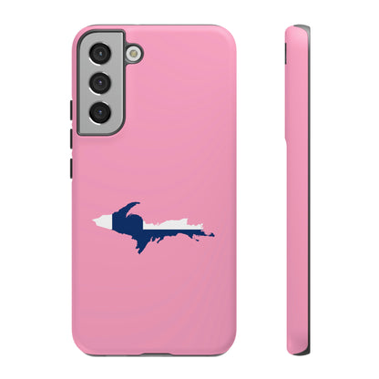 Michigan Upper Peninsula Tough Phone Case ('67 Caddie Pink w/ UP Finland Flag Outline) | Samsung & Pixel Android