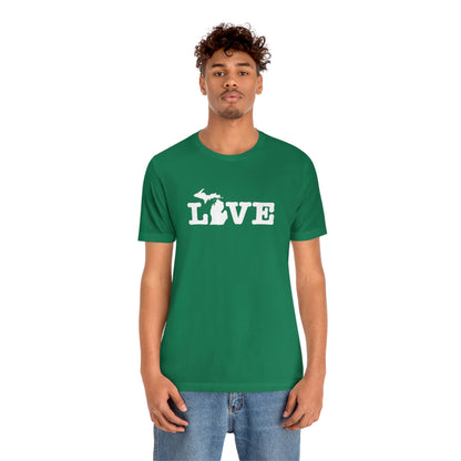 Michigan 'Love' T-Shirt (Typewriter Font) | Unisex Standard Fit