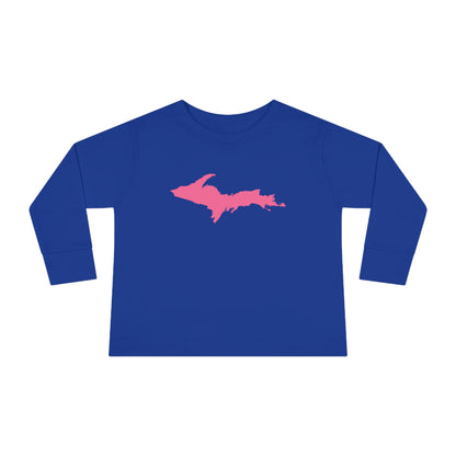 Michigan Upper Peninsula T-Shirt (w/ Pink UP Outline) | Toddler Long Sleeve