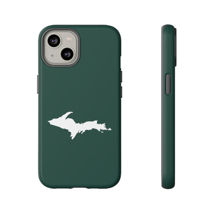 Michigan Upper Peninsula Tough Phone Case (Green w/ UP Outline) | Apple iPhone