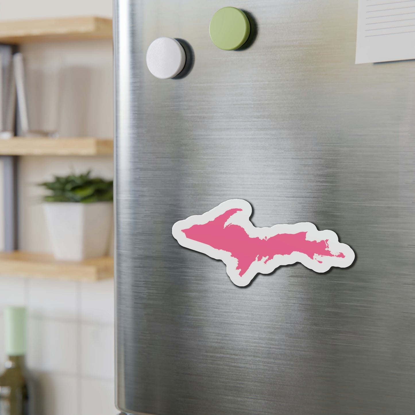 Michigan Upper Peninsula Kiss Cut Magnet (w/ Pink UP Outline)