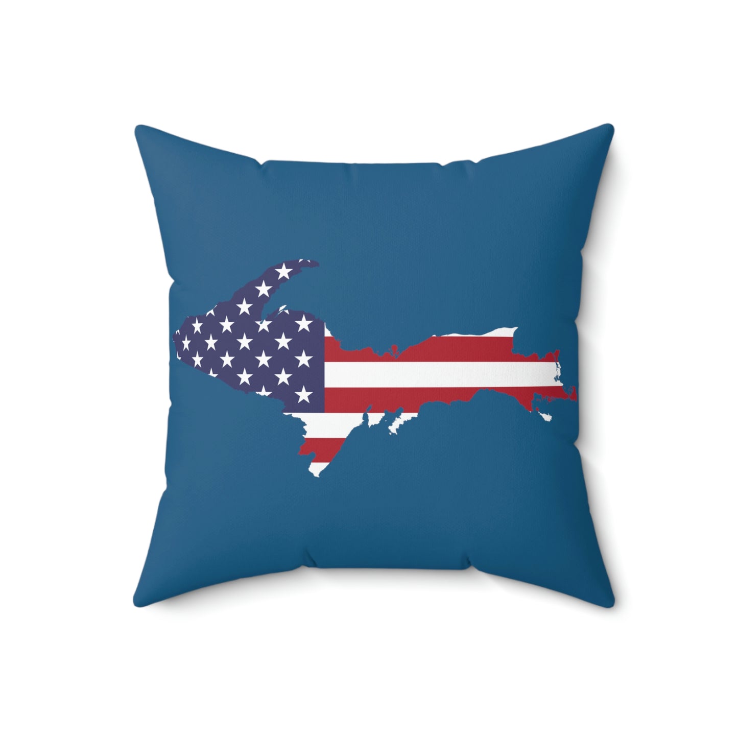 Michigan Upper Peninsula Accent Pillow (w/ UP USA Flag Outline) | Blueberry Color