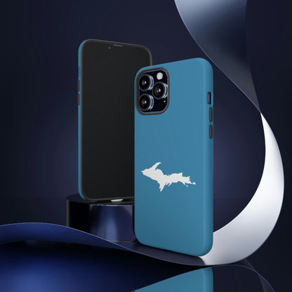 Michigan Upper Peninsula Tough Phone Case (Lake Michigan Blue w/ UP Outline) | Apple iPhone