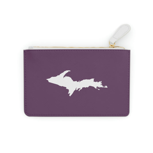 Michigan Upper Peninsula Mini Clutch Bag (Plum w/ UP Outline)