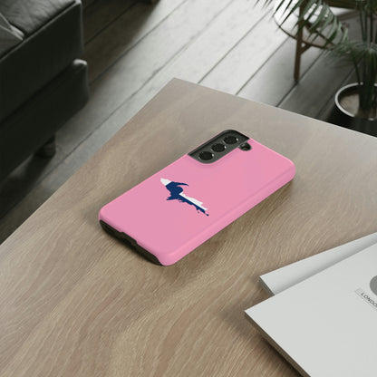 Michigan Upper Peninsula Tough Phone Case ('67 Caddie Pink w/ UP Finland Flag Outline) | Samsung & Pixel Android