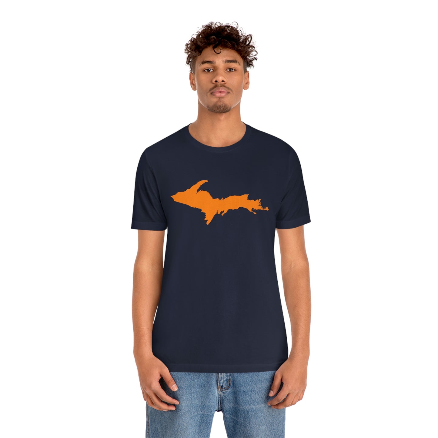 Michigan Upper Peninsula T-Shirt (w/ Orange UP Outline) | Unisex Standard Fit