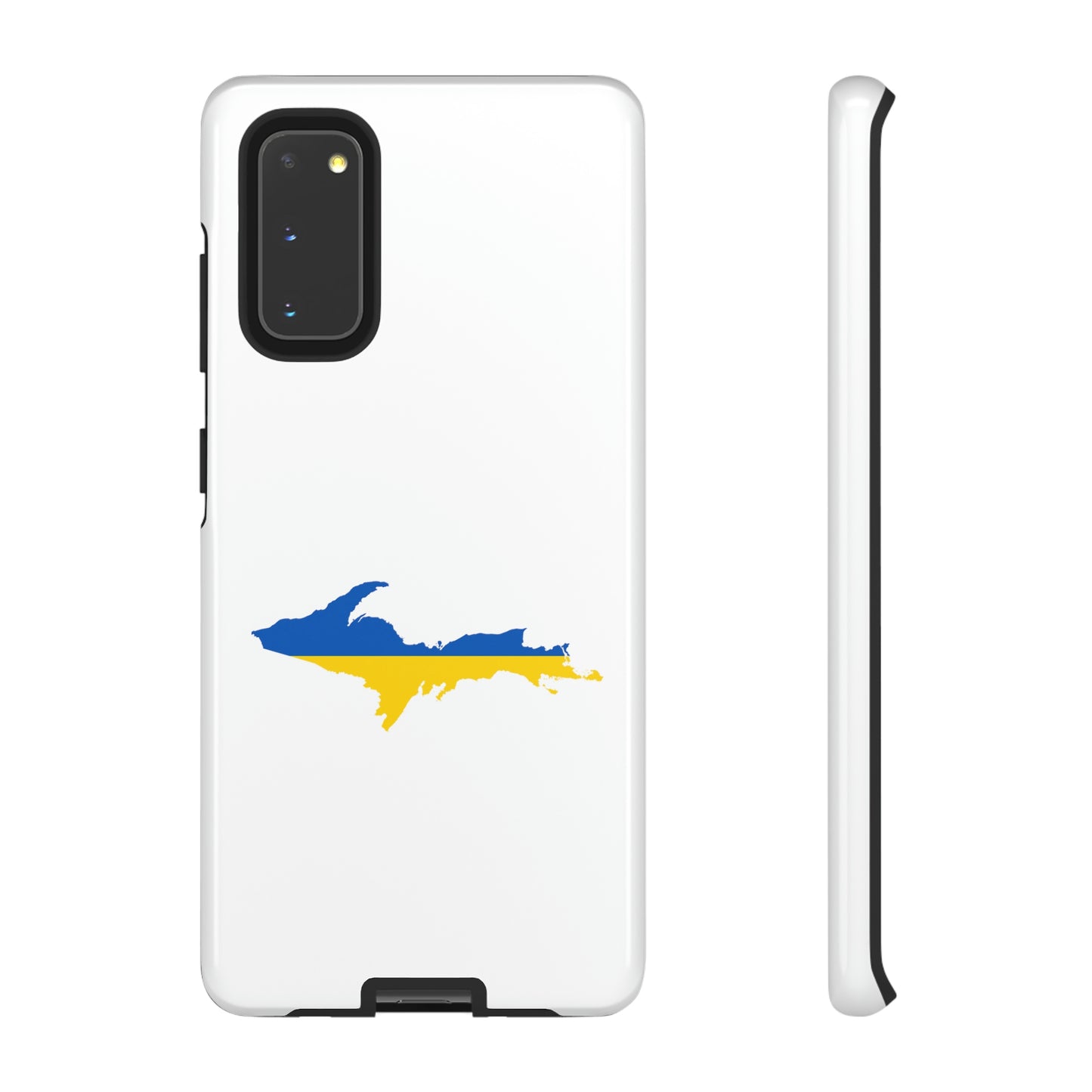 Michigan Upper Peninsula Tough Phone Case (w/ UP Ukraine Flag Outline) | Samsung & Pixel Android