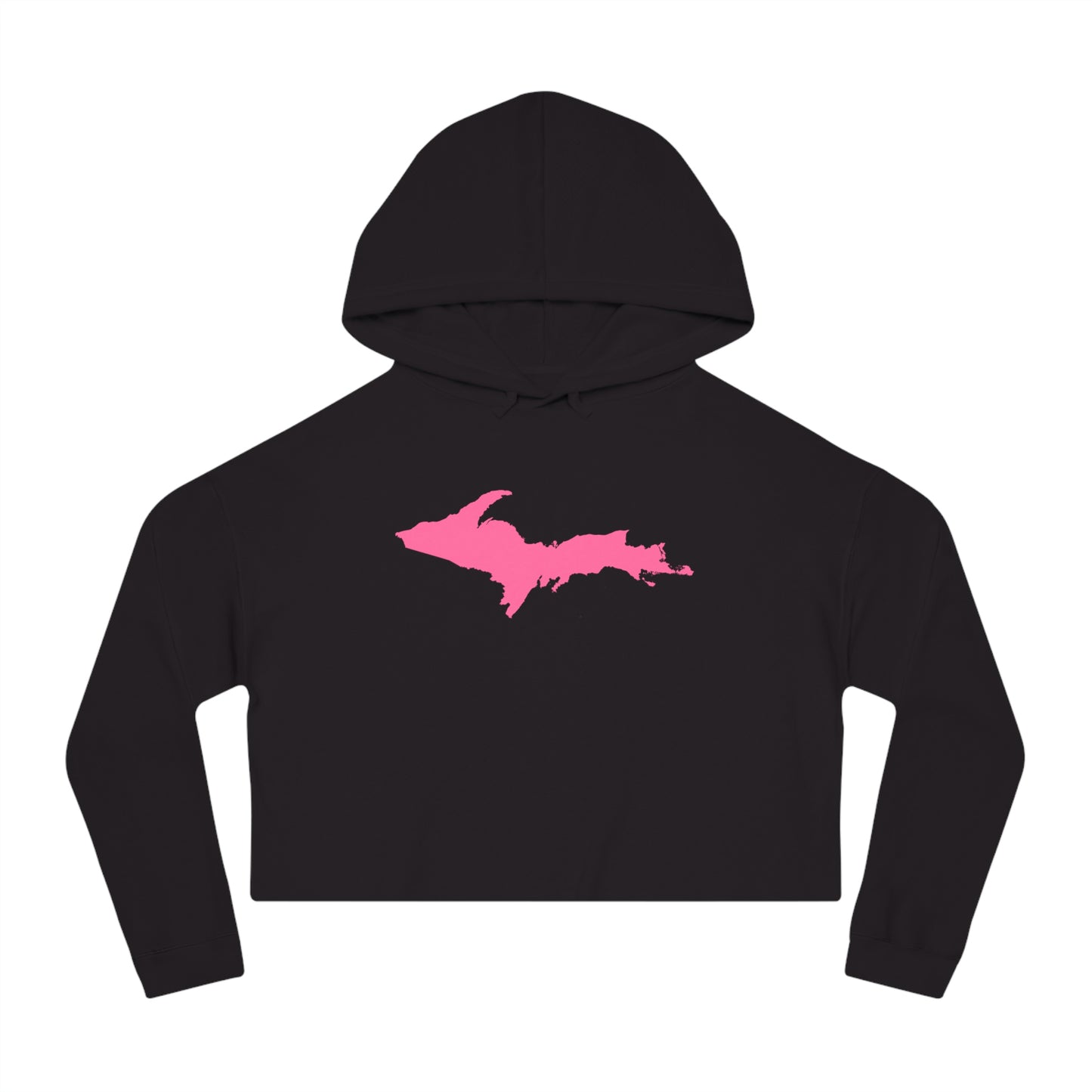 Michigan Upper Peninsula Hoodie (w/ Pink UP Outline) | Lightweight Cropped