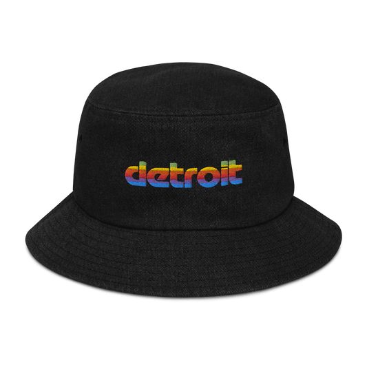 'Detroit' Denim Bucket Hat (Pomaceous 1980's Computer Parody) - Circumspice Michigan