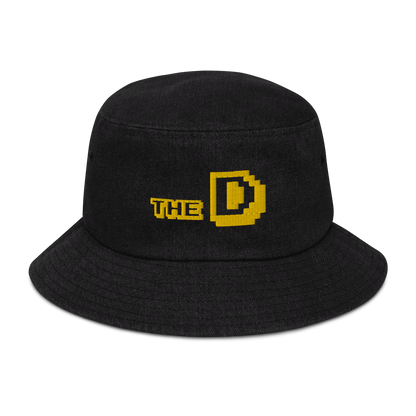 Detroit 'The D' Denim Bucket Cap (Arcade Font) | Gold Embroidery - Circumspice Michigan