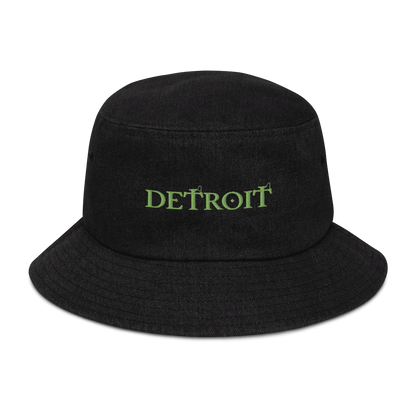 'Detroit' Denim Bucket Hat (Irish Font) - Circumspice Michigan