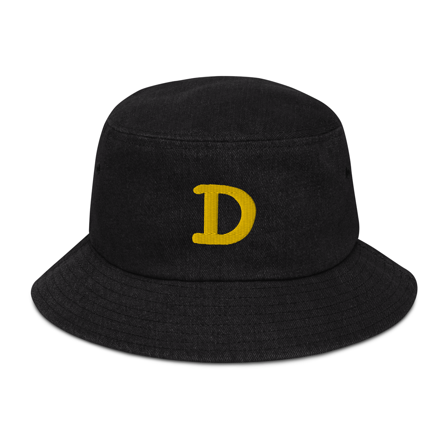 Detroit 'Old French D' Denim Bucket Hat | Gold Embroidery