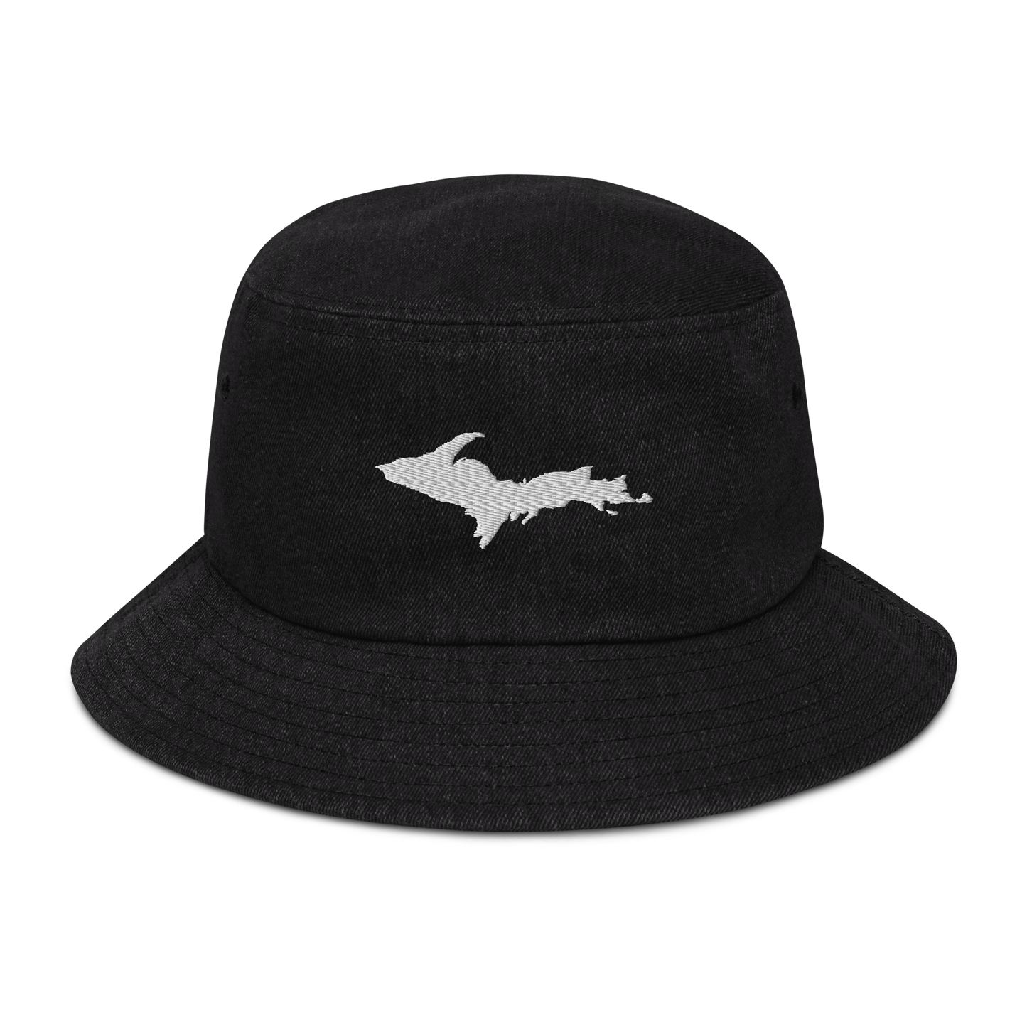 Michigan Upper Peninsula Denim Bucket Hat (w/ UP Outline)