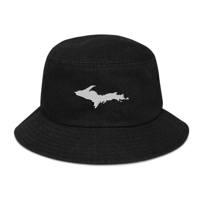 Michigan Upper Peninsula Denim Bucket Hat (w/ UP Outline)