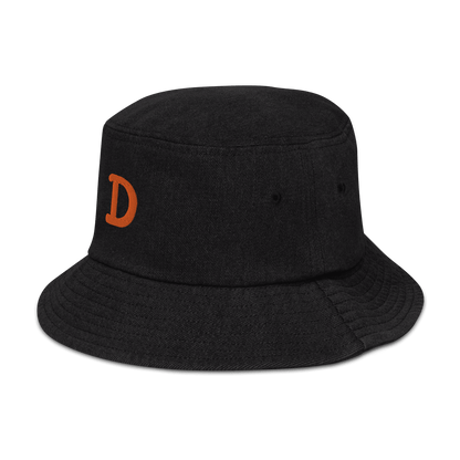 Detroit 'Old French D' Denim Bucket Hat | Orange Embroidery - Circumspice Michigan