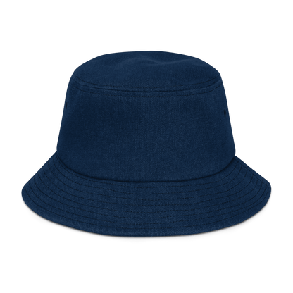 'Detroit Michigan Est. 1701' Denim Bucket Hat | White Embroidery - Circumspice Michigan